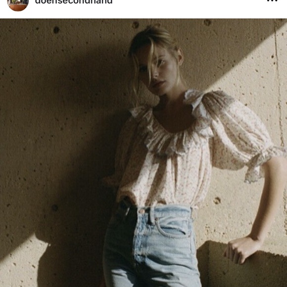 Doen Cream Ruffled Puff Sleeve Blouse - Picture 11 of 11